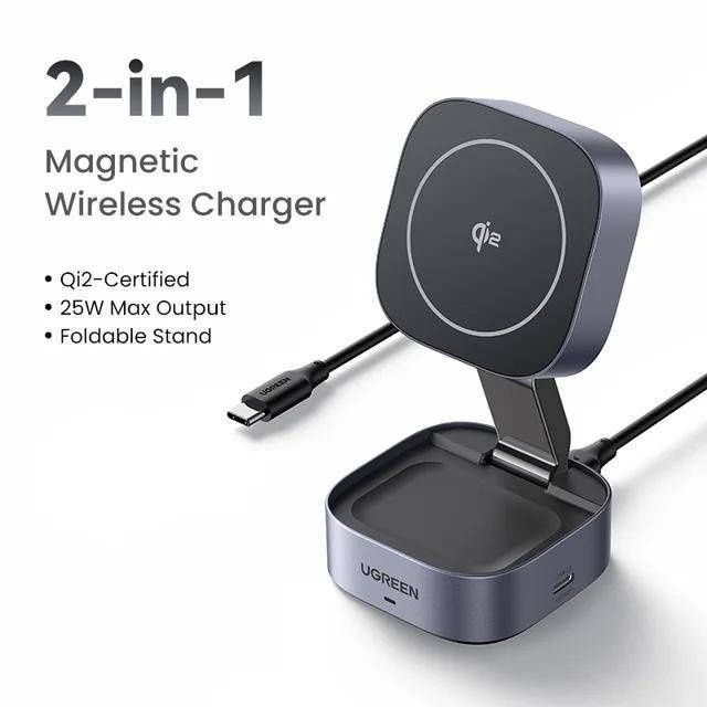 Бездротовий зарядний пристрій UGREEN 2-in-1 MagSafe 25w Qi2 Magnetic