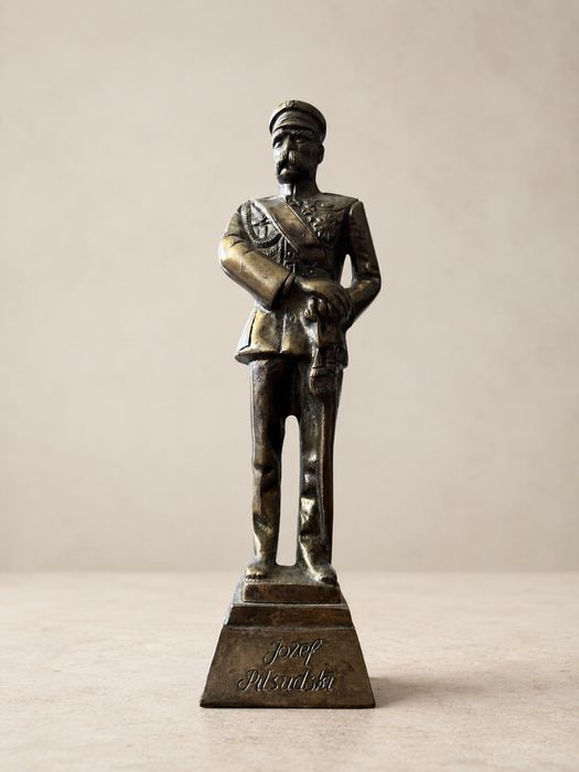 Józef Piłsudski – ciężka figura z brązu/mosiądzu 28 cm, 2,45 kg