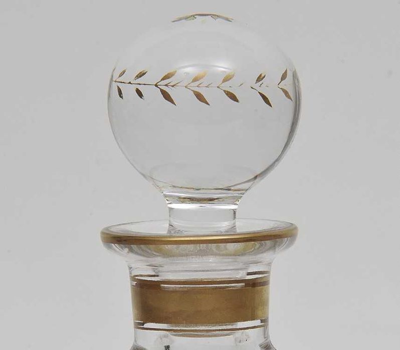 Cristal ATLANTIS , conjunto Frasco e 4 copos de Cristal lapidado