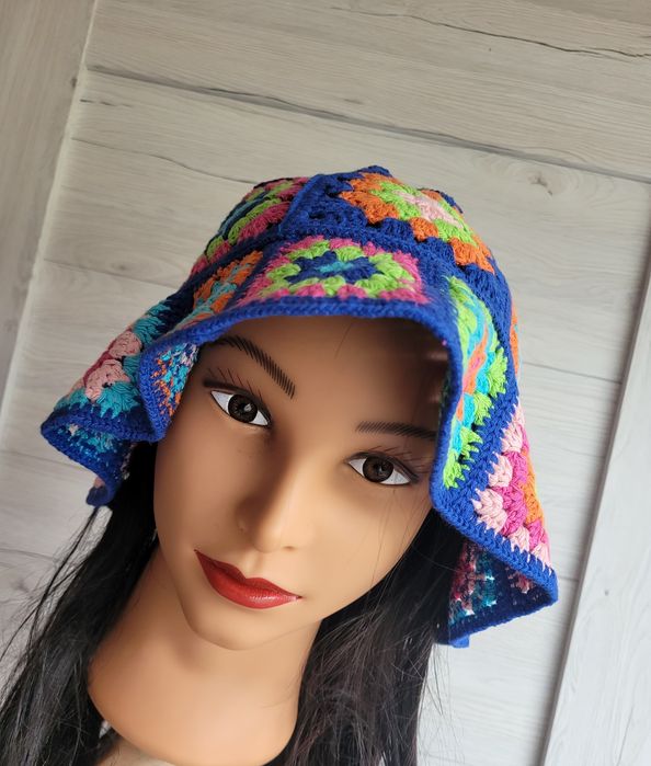 Śliczny szydełkowy kolorowy oddychający Boho Etno casual