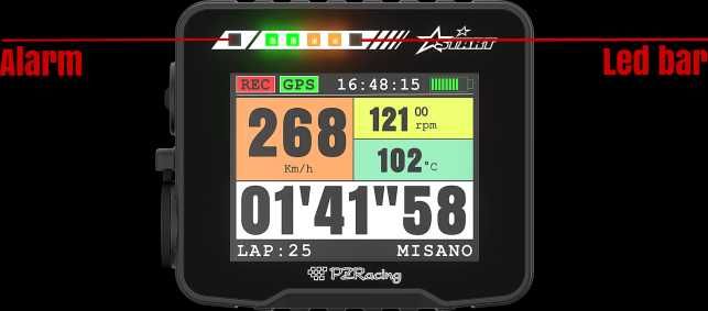 Cronômetro GPS de 50 Hz - TFT colorido PZRACING