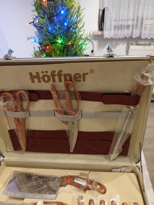 Myśliwski zestaw noży i nożyc firmy Hoffner.