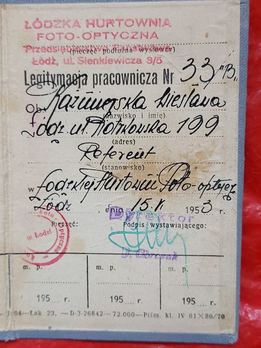 Stare dokumenty 2 sztuki 1953/1964