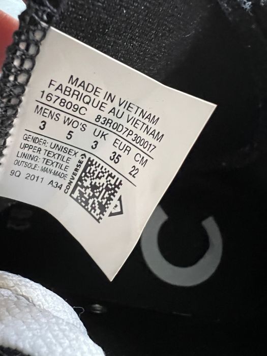 Converse czarne wysokie tekstylne trampki 35