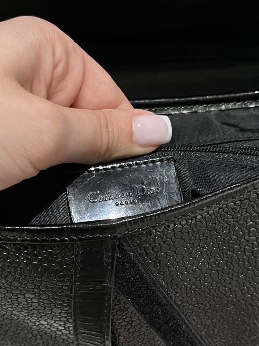 Torebka Christian Dior Calfskin Stingray Embossed Double Saddle Bag