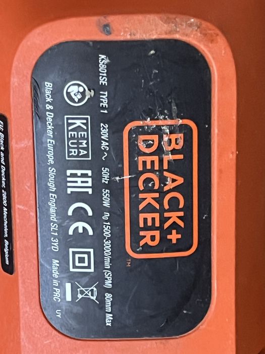 serra tico-tico elétrica Black & Decker KS801SE