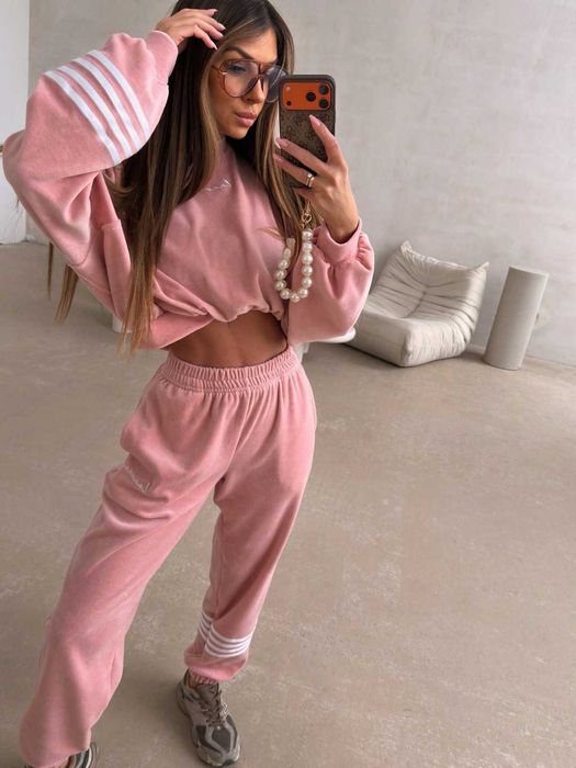 La coca dres welur velve pudrowy róż