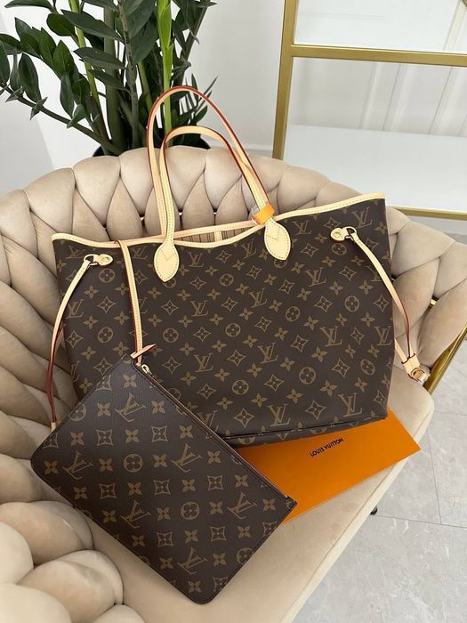 Сумка жіноча Луі Вітон Neverfull  шкіряна в наявності Люкс версія