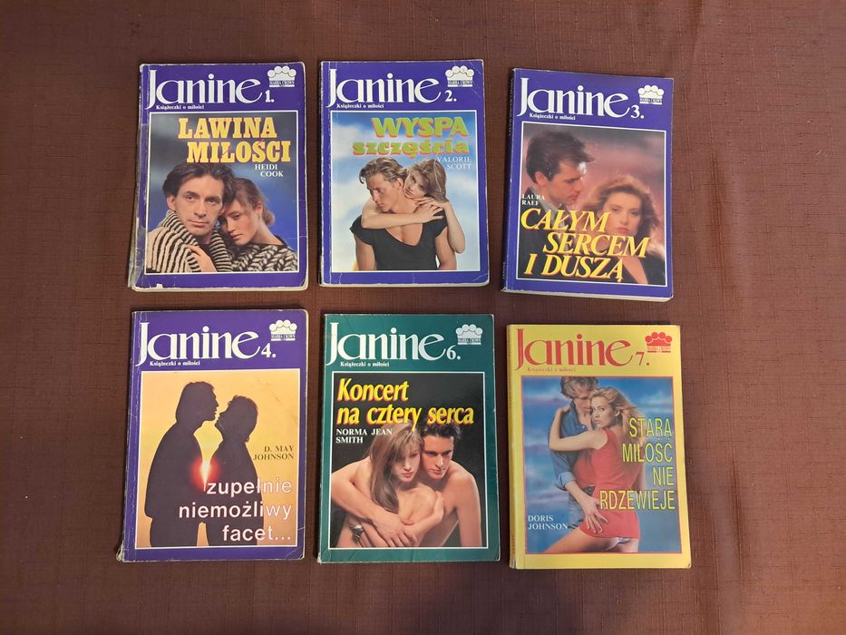 Janine książki seria romanse lata 90' 23 książki różne tytuły
