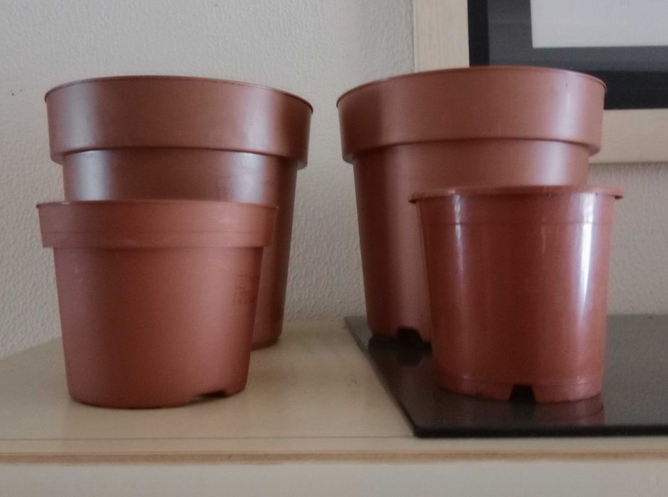 Conjunto  4 Vasos para Sementes e Plantas,  normais, plástico - Novos