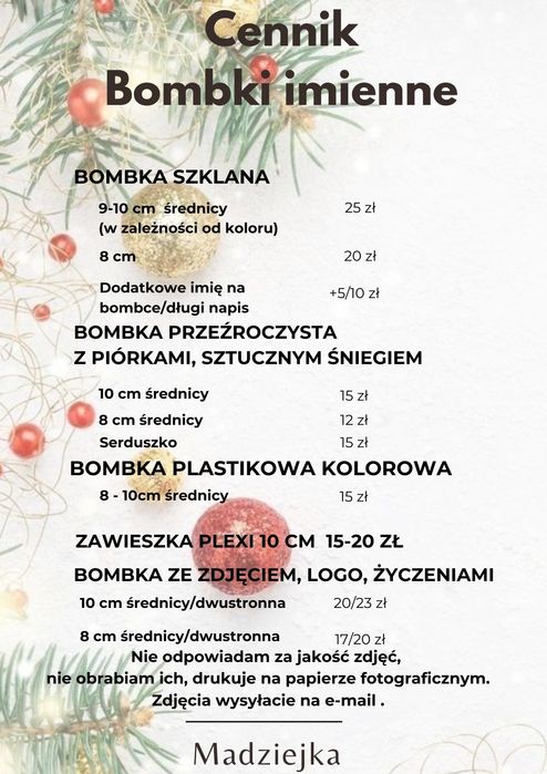 Bombka z imieniem