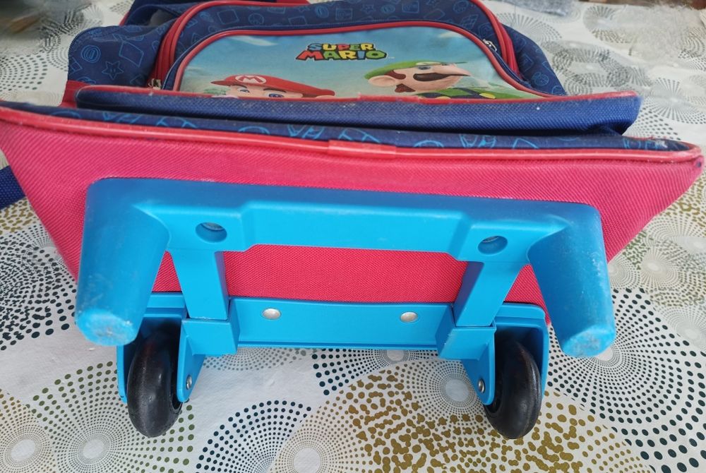 Mochila escolar Super Mário com trolley