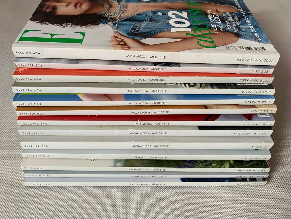 zestaw magazynów czasopism Elle archiwalne numery