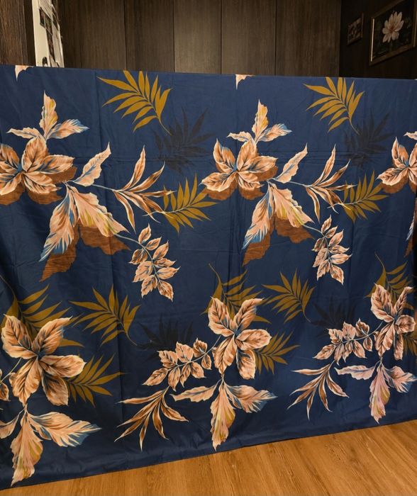 Komplet pościeli 160x200cm Granatowy w Liście 4 częściowy