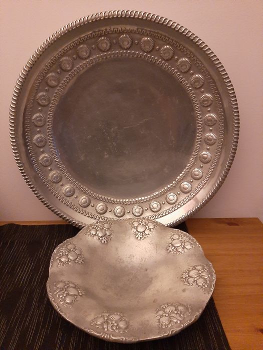 Prato fruteira linhas de estanho