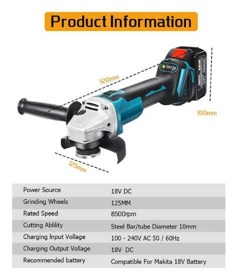 Rebarbadora a bateria 125mm/4 velocidades #NOVA #SALDOS