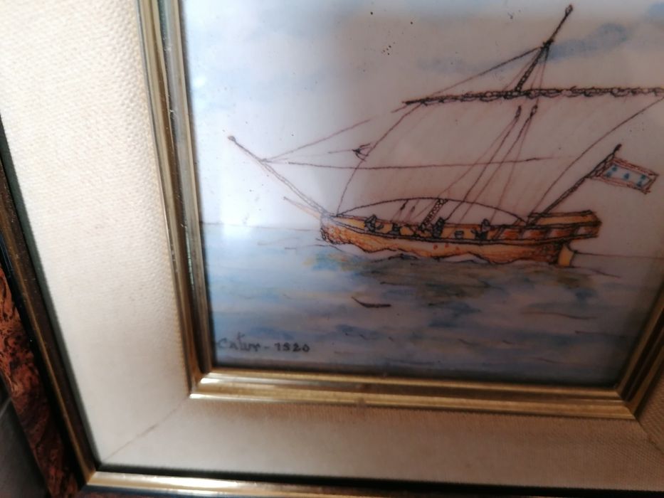 Quadros de Caravelas 23,5x23,5 como novos