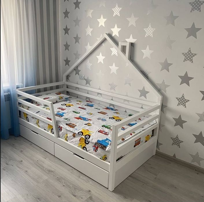 Міцне дитяче ліжко з шухлядами від виробника! Витримує до 150 кг