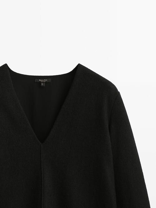 Vestido curto lã Massimo Dutti (Novo XS e S)