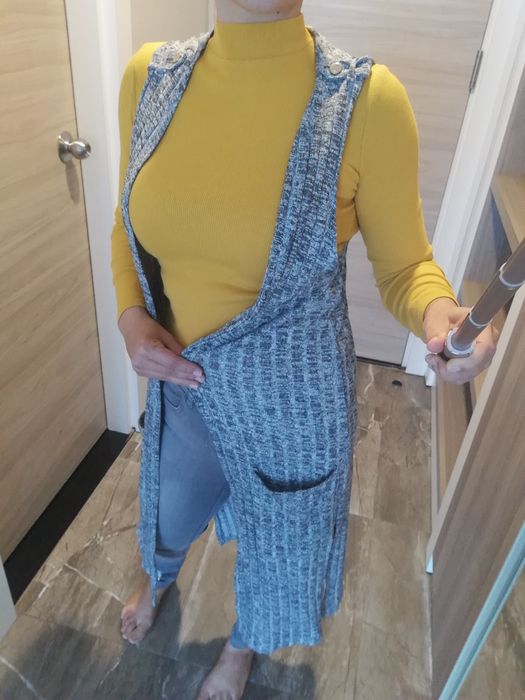 Długi sweter Premium M 38 kardigan kamizelka