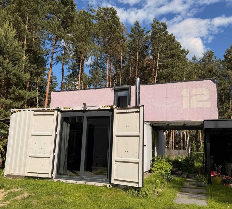 CAŁOROCZNY DOM MODUŁOWY 90 m² | 4 pokoje | 3 kontenery HQ | wyposażony | zadaszony taras