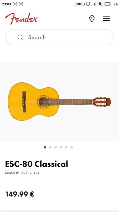 guitarra clássica FENDER 3/4 modelo superior NS