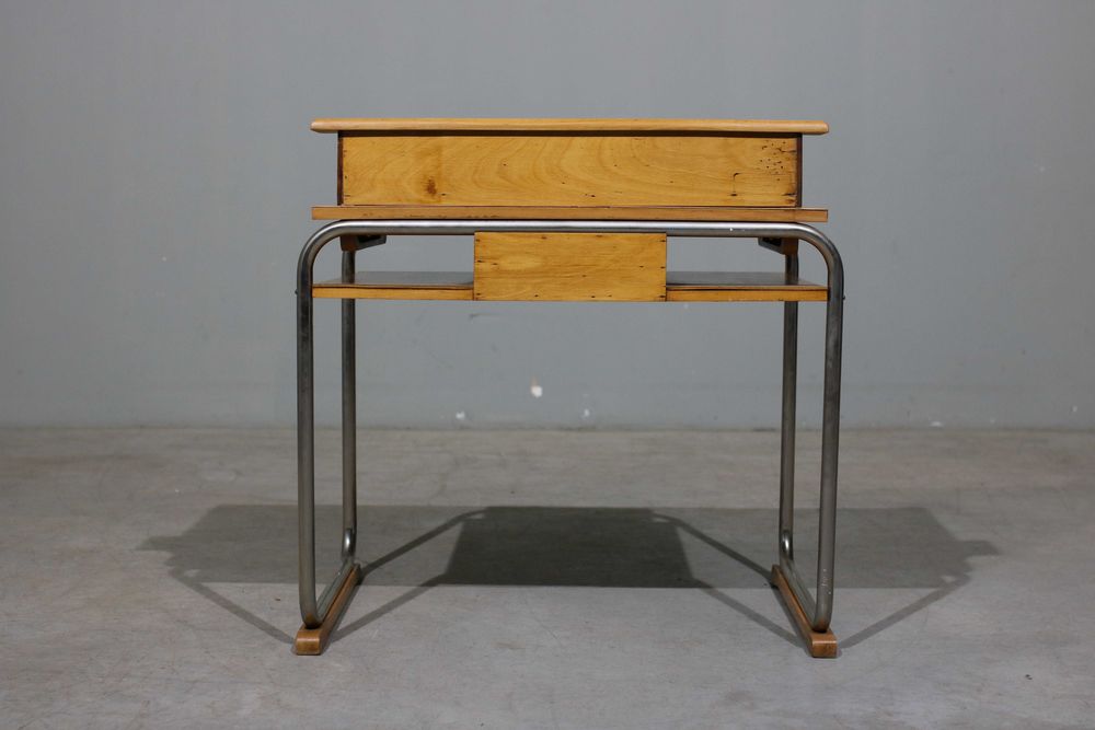 Escrivaninha em metal cromado e madeira | Torck