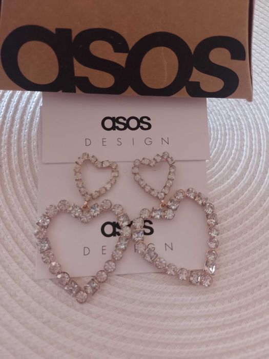 ASOS/Bogato zdobione, duże kolczyki z Londynu, serca, NOWE