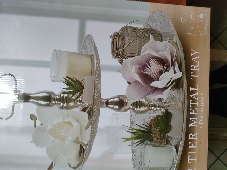 Dekoracyjny zestaw 3 częściowystolik,patera,lustro s