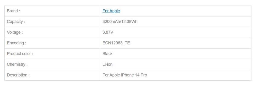 Оригінальна батарея для iPhone 14 Pro A2866 OEM Original