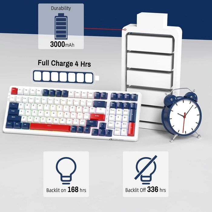 ATTACK SHARK K98 Klawiatura Mechaniczna RGB Bezprzewodowa BT5.0 2.4G