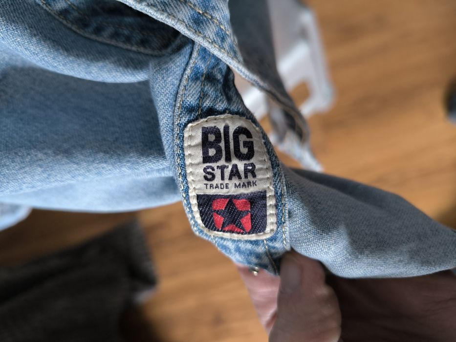 Big Star koszula męska jeansowa S vintage jasnoniebieska