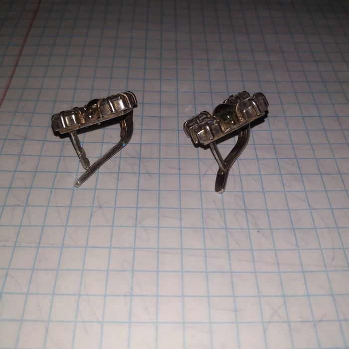 Серьги серебряные с золотой вставкой 925