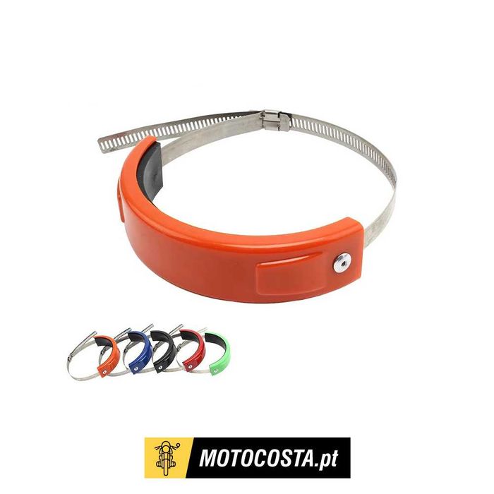 Anel de proteção para escape de moto - Abraçadeira inox 100-160mm
