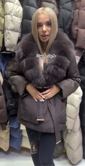 Пуховик з наруральним хутром