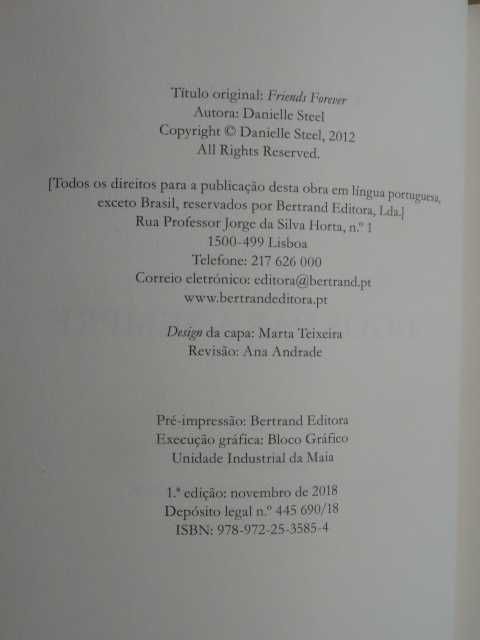 Amigos para Sempre de Danielle Steel - 1ª Edição