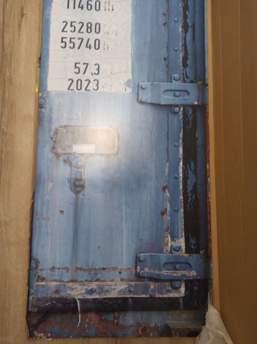 Deska, płyta w kolorze niebieskim i szarym 218 x 58,50 cm, dizajnerska