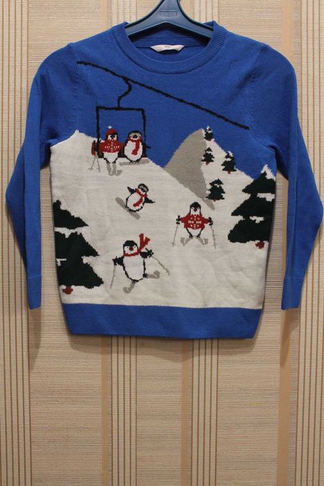 Свитер новогодний marks & spencer 7-8 лет