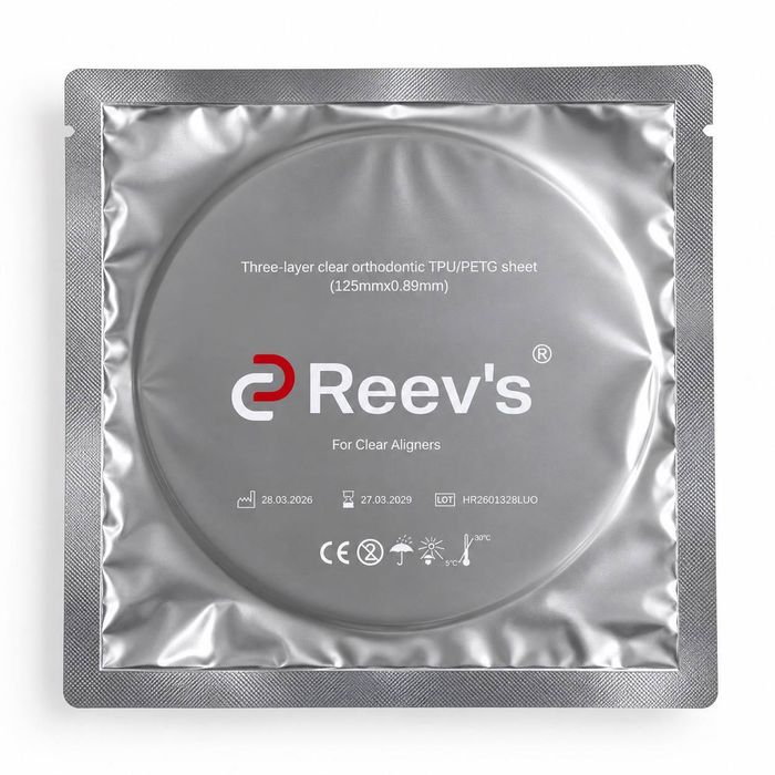 Тришарова ортодонтична пластина для елайнерів Reev's 0.89мм