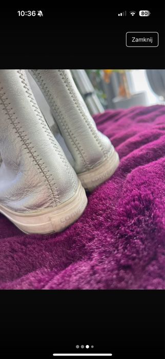 Trampki converse 35 srebrne wysokie