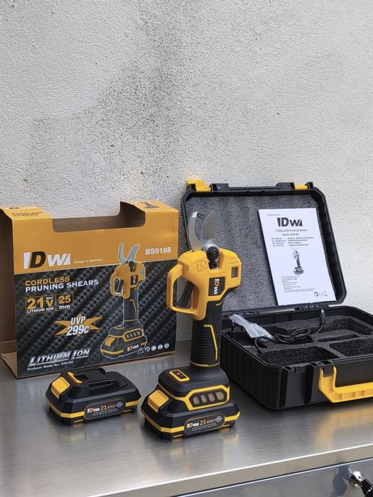 Tesoura de Poda eléctrica a bateria com 25mm ponta e bateria 21V DW