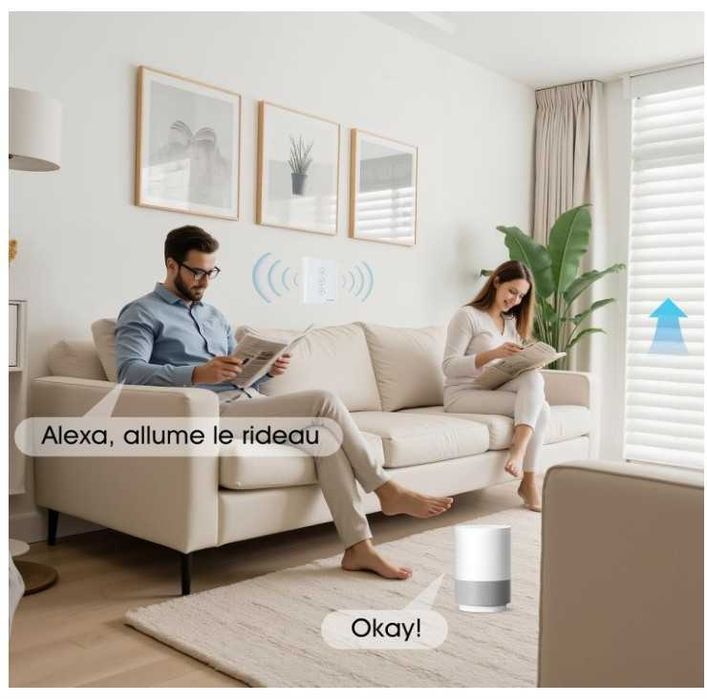 Dotykowy, szklany sterownik rolet Wifi HEUXGIR