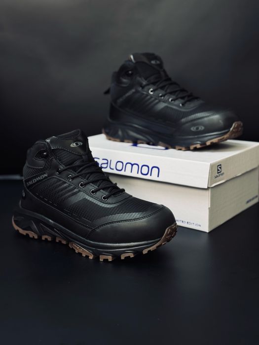 Кожаные кроссовки Salomon зимние WaterProof Gore-Tex Зима Саломон