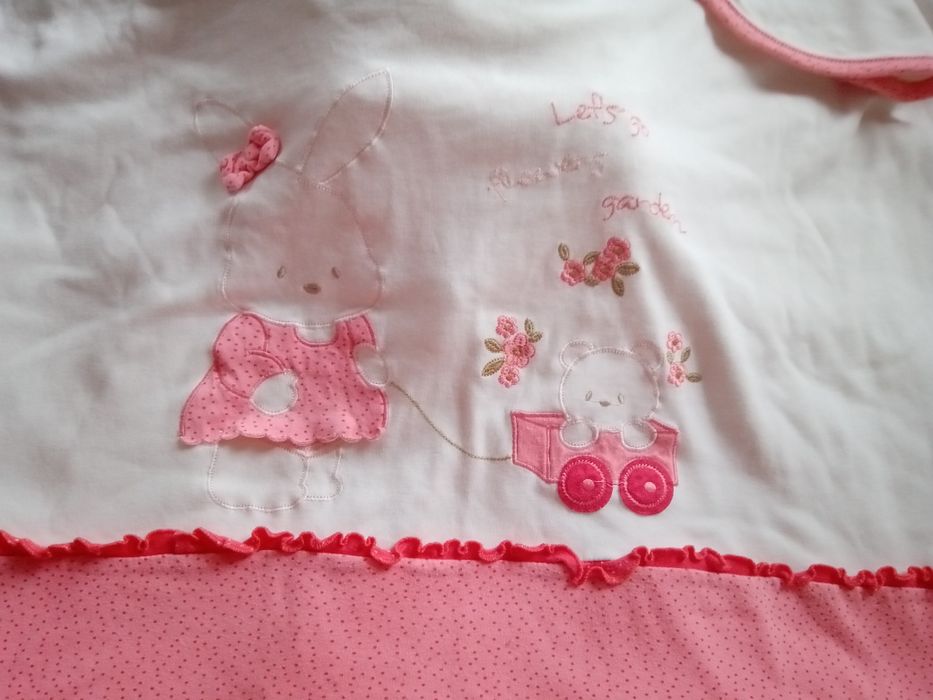 Плед детский трикотажный хлопок котон для девочки Bebelinna мама зайка