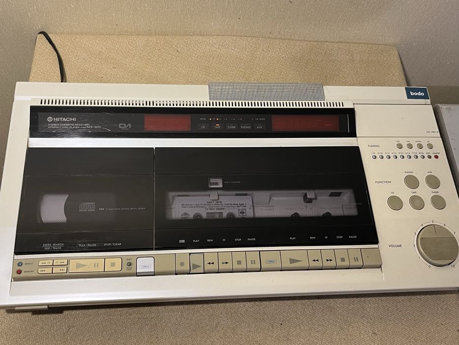Редкий японский 2-х кассетный CD-ресивер 80-х HITACHI MX-W01