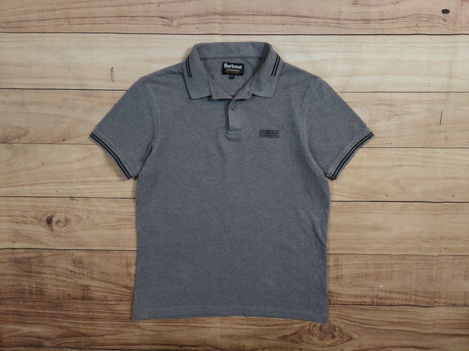 BARBOUR International Koszulka Polo Męska Szara Logo r. M