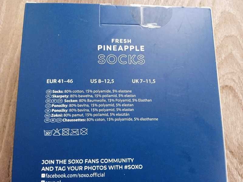 Wesołe skarpetki męskie Soxo Fresh Pineapple roz. 41-46 OKAZJA!!