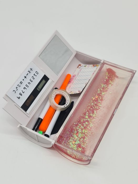 Estojo para canetas com glitter - novo