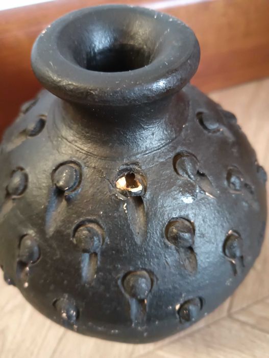 Wazon ceramiczny surowy ciemny SIA