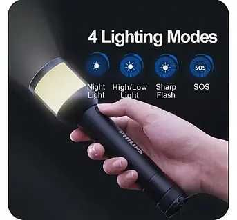 ФонарьЗаряднийАкумуляторнийЗахищенийТактичнийPhilipsСветильникНочник